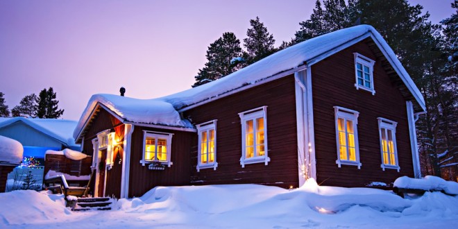 hytte i snøen