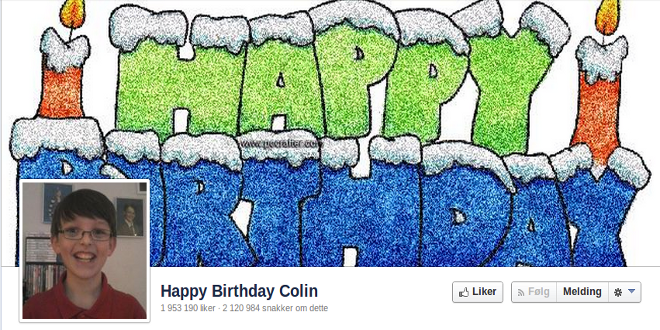 Happy birthday Colin @ Facebook